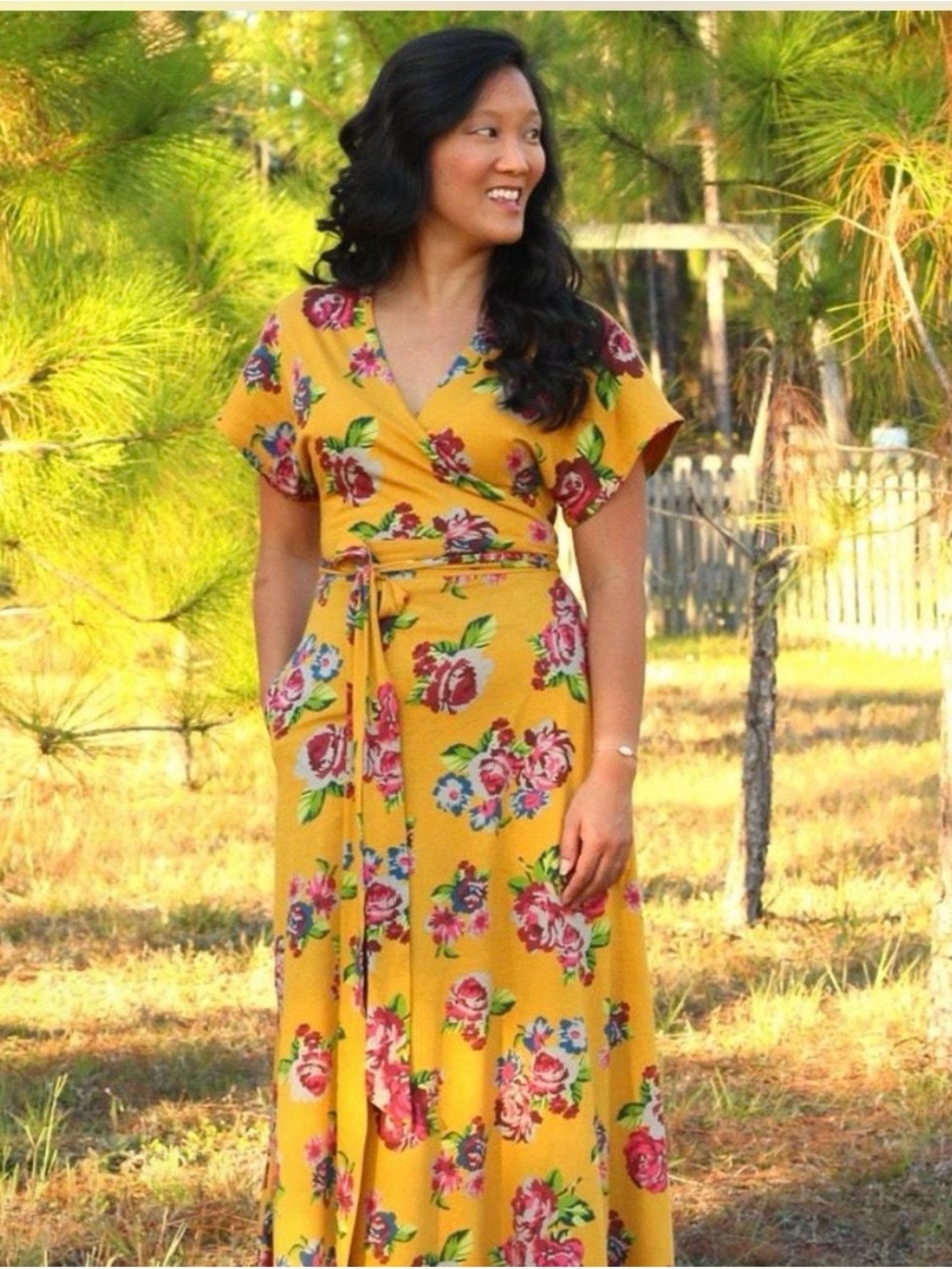 Matilda Jane Yellow Floral Wrap Maxi Dress